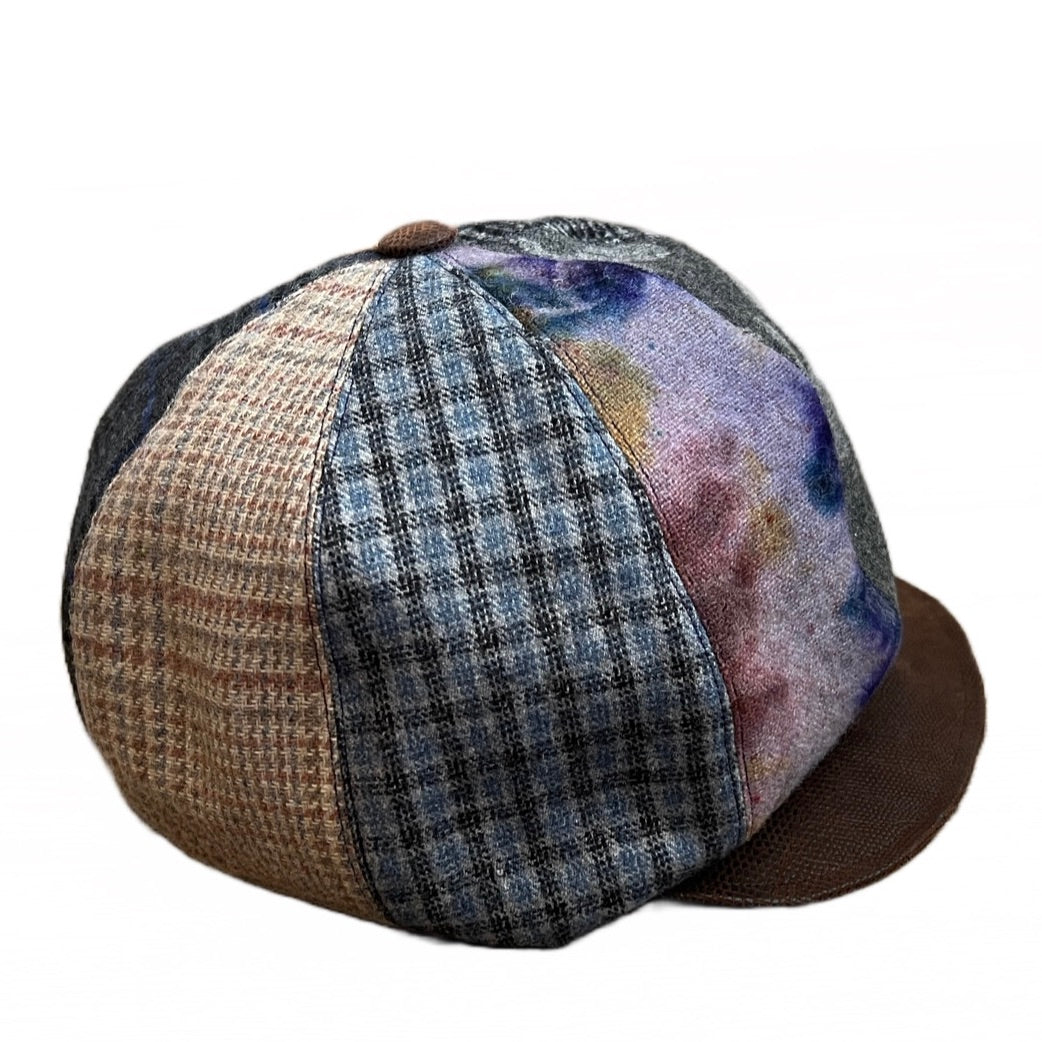 Wall Street Cap in Patchwork Wool.