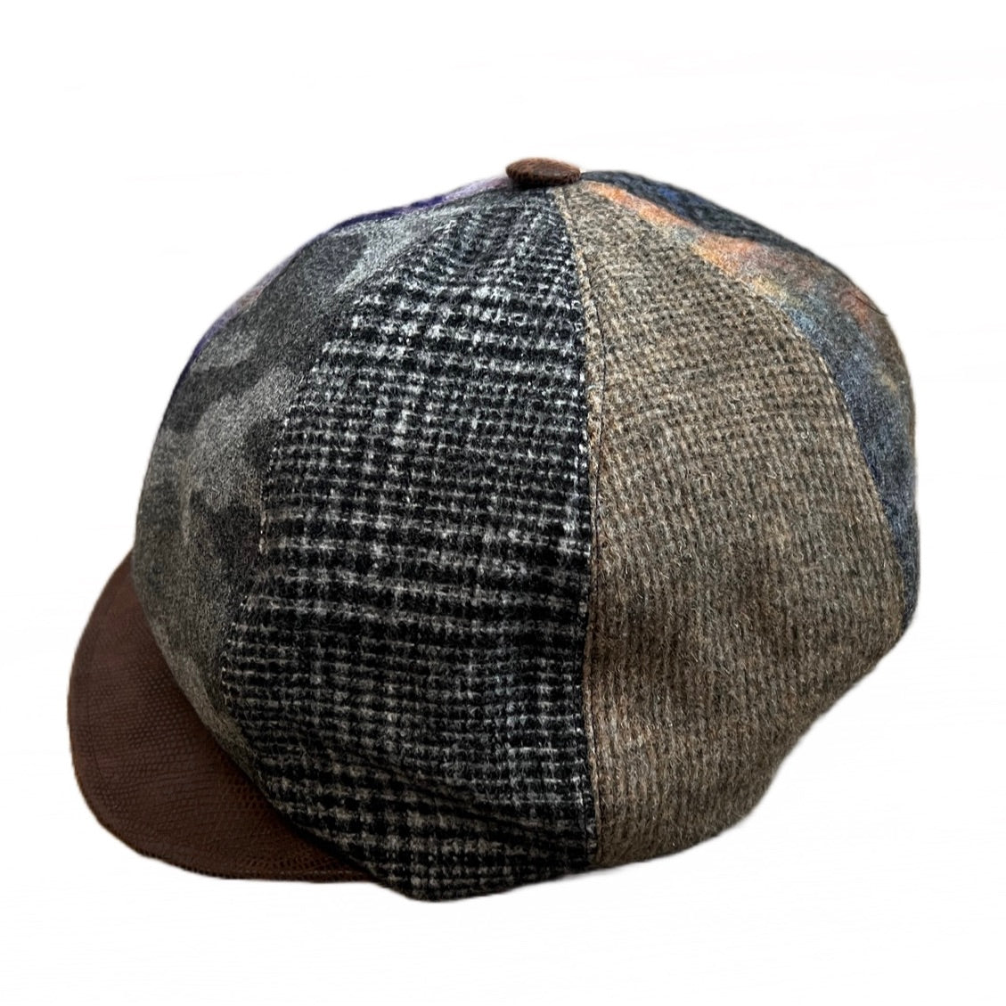 Wall Street Cap in Patchwork Wool.