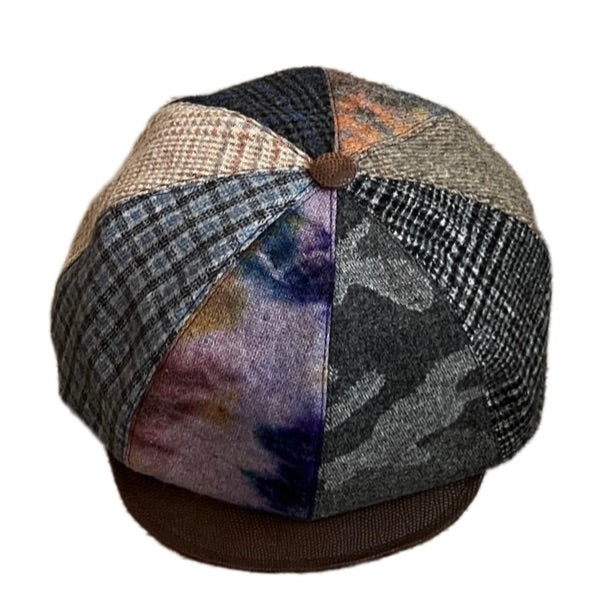 Wall Street Cap in Patchwork Wool.